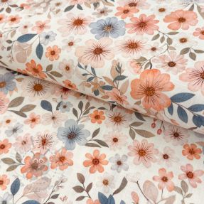 Tkanina wiskozowa z lnem Sweet and small design B