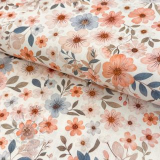 Tkanina wiskozowa z lnem Sweet and small design B