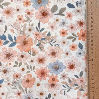 Tkanina wiskozowa z lnem Sweet and small design B