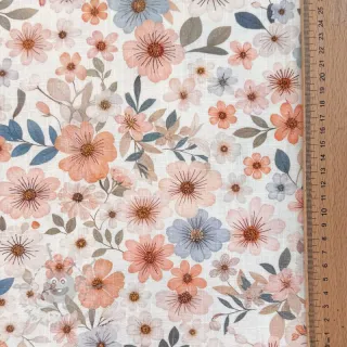 Tkanina wiskozowa z lnem Sweet and small design B