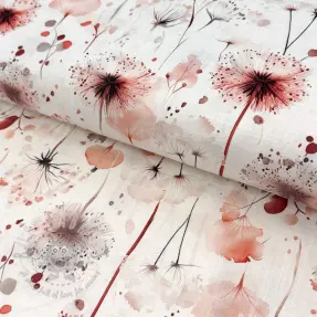 Tkanina wiskozowa z lnem Flower sea design C