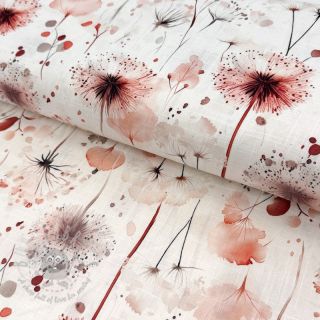 Tkanina wiskozowa z lnem Flower sea design C