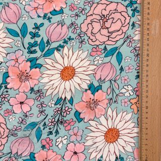 Tkanina wiskozowa z lnem Bright and bold design D