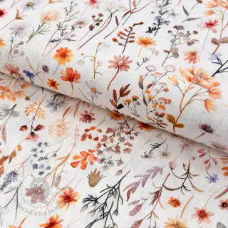 Tkanina wiskozowa z lnem Flower sea design B