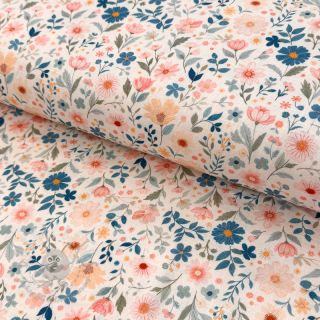 Tkanina wiskozowa z lnem Sweet and small design C