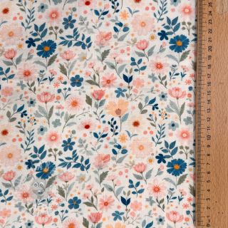 Tkanina wiskozowa z lnem Sweet and small design C