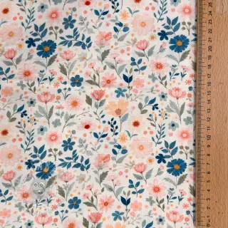Tkanina wiskozowa z lnem Sweet and small design C