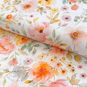 Viskóza s ľanom Floral design A