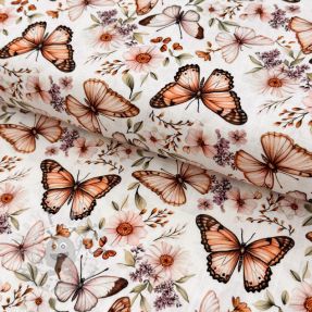 Tkanina wiskozowa z lnem Botanic design C