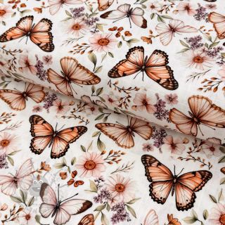 Tkanina wiskozowa z lnem Botanic design C