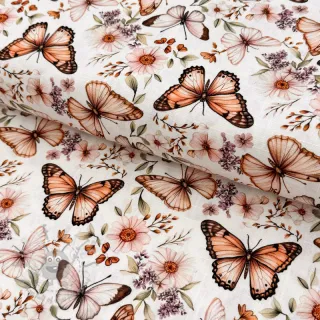 Tkanina wiskozowa z lnem Botanic design C