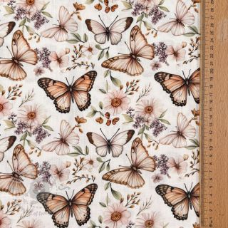 Tkanina wiskozowa z lnem Botanic design C