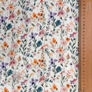 Tkanina wiskozowa z lnem Shabby chic design D