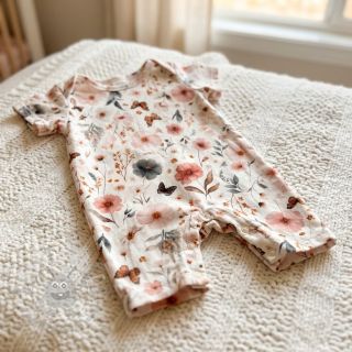 Tkanina wiskozowa z lnem Flower sea design D