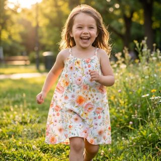 Tkanina wiskozowa z lnem Floral design A