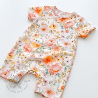 Tkanina wiskozowa z lnem Floral design A