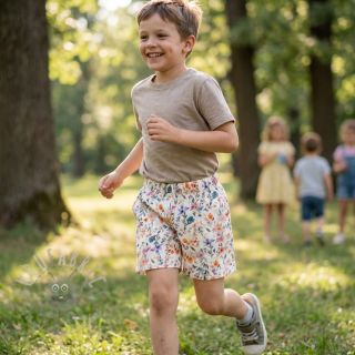 Tkanina wiskozowa z lnem Shabby chic design D