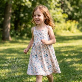 Tkanina wiskozowa z lnem Sweet and small design C