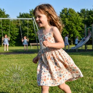 Tkanina wiskozowa z lnem Sweet and small design B