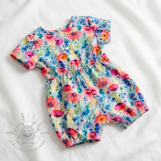 Tkanina wiskozowa z lnem Bright and bold design C