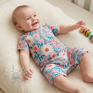 Tkanina wiskozowa z lnem Bright and bold design D