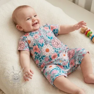 Tkanina wiskozowa z lnem Bright and bold design D