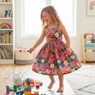 Tkanina wiskozowa z lnem Bright and bold design A