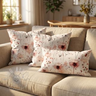 Tkanina wiskozowa z lnem Flower sea design C