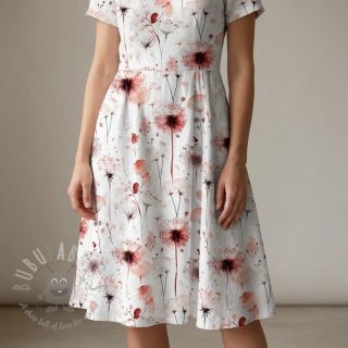 Tkanina wiskozowa z lnem Flower sea design C