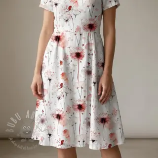 Tkanina wiskozowa z lnem Flower sea design C