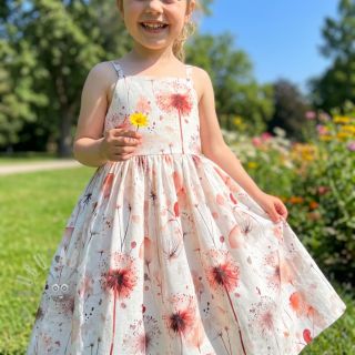 Tkanina wiskozowa z lnem Flower sea design C