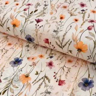 Tkanina wiskozowa z lnem Botanic design A
