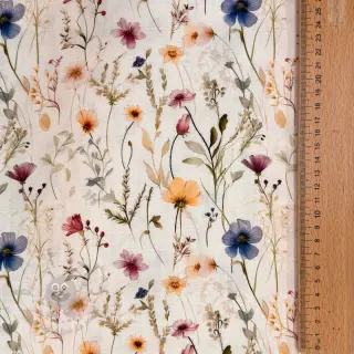Tkanina wiskozowa z lnem Botanic design A