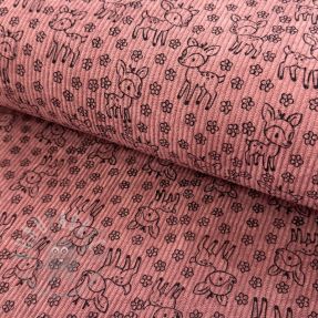 Sztruks STRETCH Little deer old pink