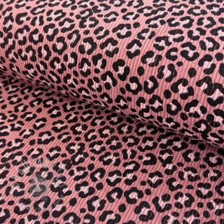 Sztruks STRETCH Little Leopard old pink