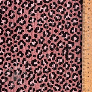 Sztruks STRETCH Little Leopard old pink