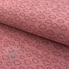 Sztruks STRETCH Little clouds old pink