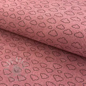 Sztruks STRETCH Little clouds old pink