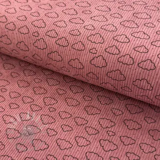 Sztruks STRETCH Little clouds old pink