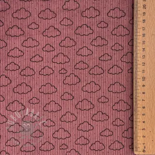 Sztruks STRETCH Little clouds old pink