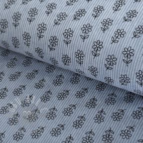 Sztruks STRETCH Little flower old blue