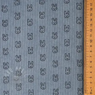 Sztruks STRETCH Little bunny old blue