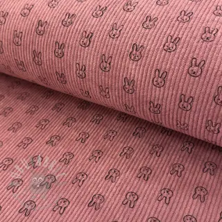 Sztruks STRETCH Little bunny old pink