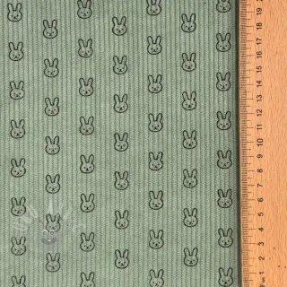 Sztruks STRETCH Little bunny old green