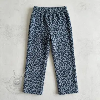 Sztruks STRETCH Little Leopard old blue