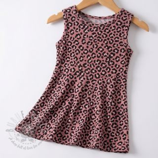 Sztruks STRETCH Little Leopard old pink