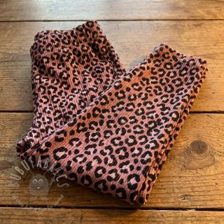 Sztruks STRETCH Little Leopard old pink