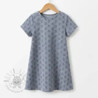Sztruks STRETCH Little bunny old blue