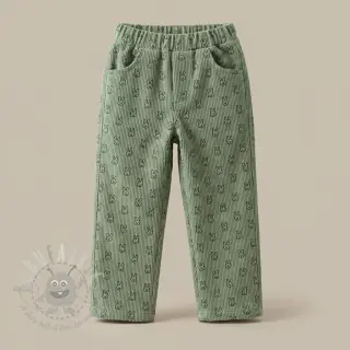Sztruks STRETCH Little bunny old green