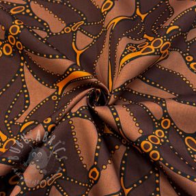 Bawełniana tkanina SATIN Abstract dark brown
